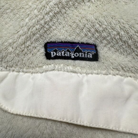 Patagonia Snap T Monkey Fleece Fuzzy Pullover Womens Size Medium Solid Off White - Picture 4 of 8